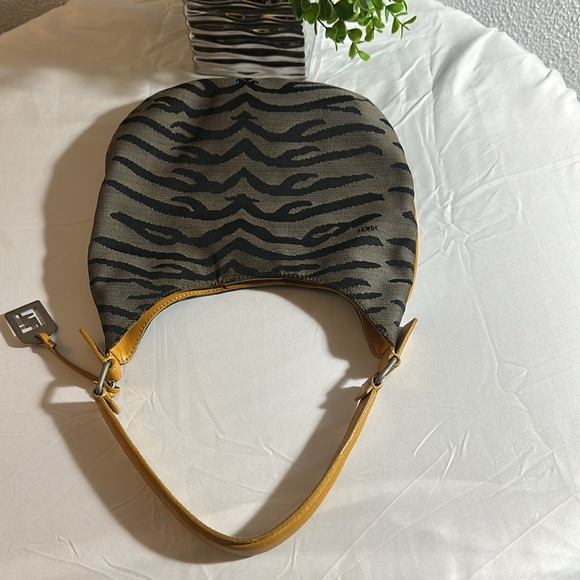 Authentic Fendi Zebra Print Canvas Shoulder Bag, Very classy bag. Preloved. - Picture 6 of 11